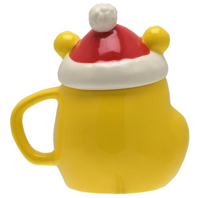 China Winnie the Pooh Christmas Mug with Santa Hat Lid - Image 2