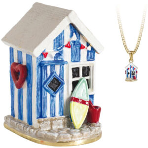 Beach Hut Trinket Box with Pendant from the Secrets Range by Arora Design