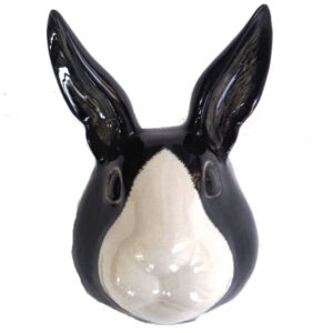 Dutch Rabbit Wall Vase in Black and White by Quail Ceramics