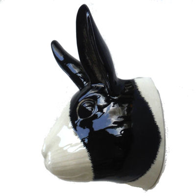Dutch Rabbit Wall Vase in Black and White by Quail Ceramics ...