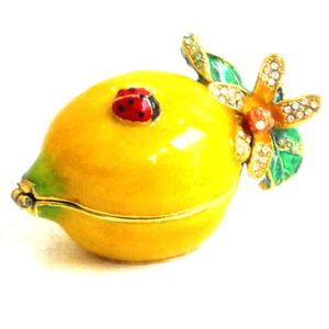 Lemon with Ladybird Trinket Box by Belle Enamels from Orchid Design