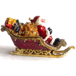 Santa and Sleigh with Presents Trinket Box - a Craycombe Trinket from Arora Design