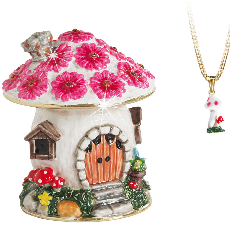 A Toadstool Fairy HouseTrinket Box from the Secrets Range by Arora Design