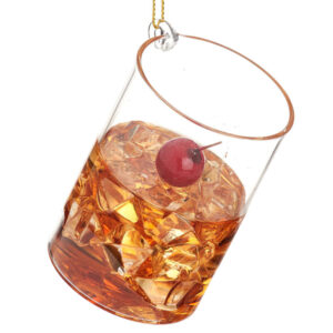 Whisky Glass-Shaped Christmas Tree Bauble