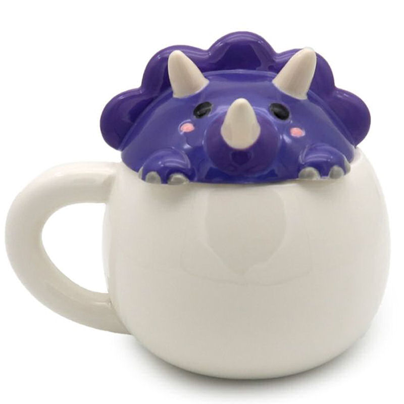 Adoramals Peek-a-Boo Mug with Purple Dinosaur Lid