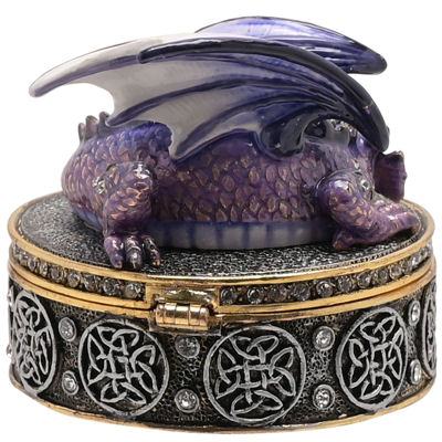 Purple Dragon Jewelled and Enamelled Trinket Box/Jewellery Box from Hocus Pocus for Halloween - Image 4