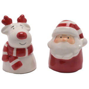 Santa and Reindeer Novelty Salt and Pepper Shakers