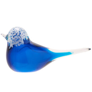 Blue and White Glass Bird from Objet D'Art