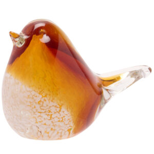 Glass Bird in White and Rich Caramels