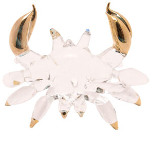 Miniature Clear Glass Crab with Gold Highlights, an Objet D'Art from the Juliana Collection