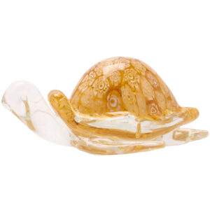 Turtle from Objet D'Art in Clear and Amber Glass