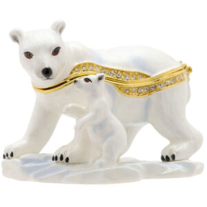 Mother and Baby Polar Bear Treasured Trinket Box from the Juliana Collection
