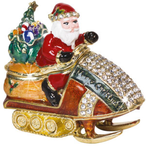 Santa on Snowmobile Craycombe Trinket Box from Arora Design