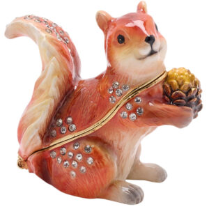 Red Squirrel with Pinecone Treasured Trinket from the Juliana Collection