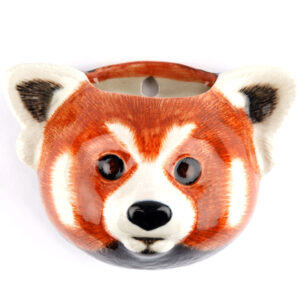 Red Panda Wall Vase/Wall Pocket from Quail Ceramics