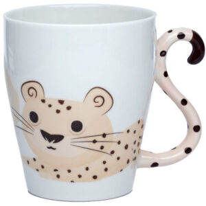 Zooniverse Novelty China Mug Featuring Cheetah with Curly Tail Handle