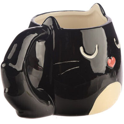 Feline Fine Novelty China Cat Mug with Bushy Tail Handle - Image 3