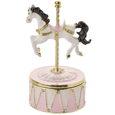 Treasured Trinket Pink Carousel Horse Musical Box by Juliana - Image 2