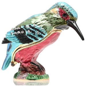 Kingfisher Treasured Trinket Box with Metallic Sheen Finish by Juliana