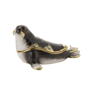 Black and White Seal Treasured Trinket Box from the Juliana Collection