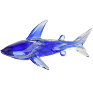Blue Glass Shark Figure/Figurine from the Objet D'Art Range
