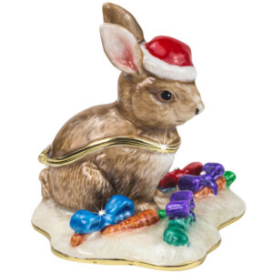 Craycombe Trinkets Christmas Bunny with Carrots Trinket Box from Arora Design