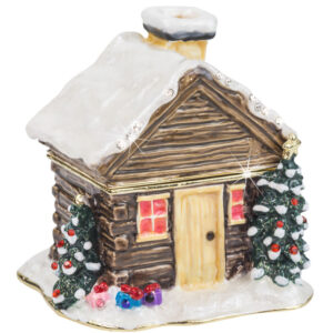Craycombe Trinkets Christmas Log Cabin Trinket Box from Arora Design