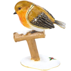 Craycombe Trinket Christmas Robin on Spade Trinket Box from Arora Design