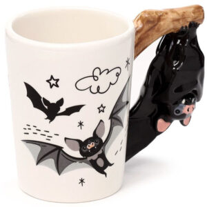 China Halloween Mug with Bat Motifs and Bat-shaped Handle