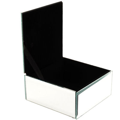 Mirrored Glass Trinket Box with Bee Motif - Image 3