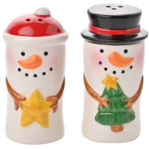 Santa and Snowman Christmas Novelty Salt and Pepper Shakers