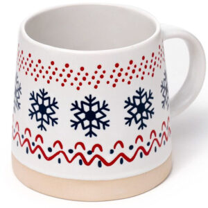 Stoneware Christmas Mug with Snowflakes
