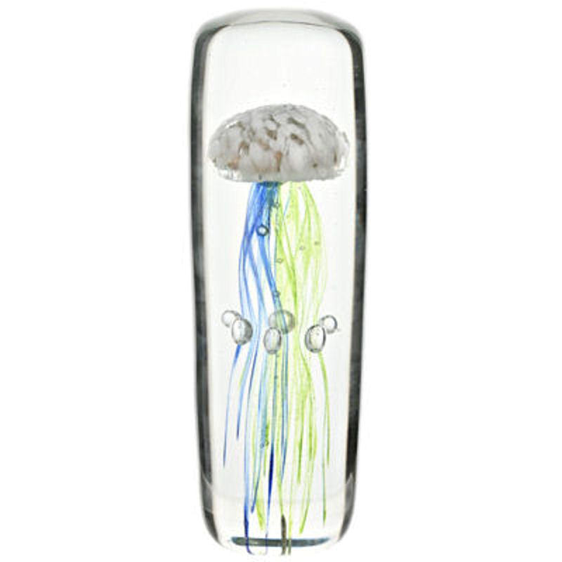 Tall Glass Jellyfish Paperweight/Ornament from Objet D'Art