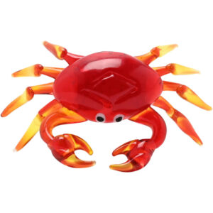 Miniature Crab in Red and Yellow Glass from Objets D'Art