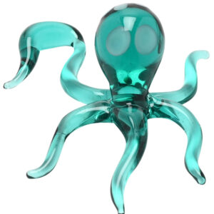 Miniature Teal-coloured Glass Octopus from Objets D'Art