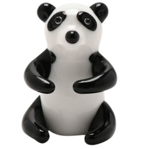 Miniature Glass Black and White Panda from Objets D'Art