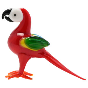 Miniature Red Glass Parrot from Objets D'Art