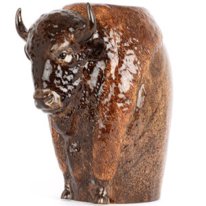 Buffalo or Bison Flower Vase from Quail Ceramics