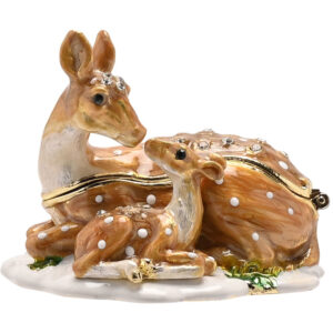 Roe Deer or Doe and Fawn Treasured Trinket Box by Juliana