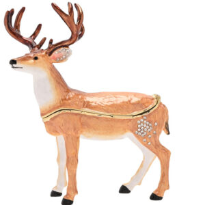 Male Deer/Stag Treasured Trinket Box with Antlers by Juliana