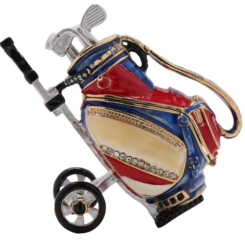 Golf Bag on Trolley Treasured Trinket Box by Juliana