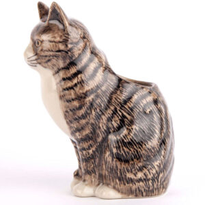 Millie Bud Vase (Silver Grey Tabby Cat with White Bib) from Quail Ceramics