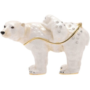 Polar Bear Mother and Cub Treasured Trinket Box by Juliana