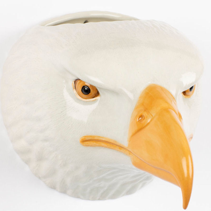 Bald Eagle Wall Vase/Wall Pocket from Quail Ceramics