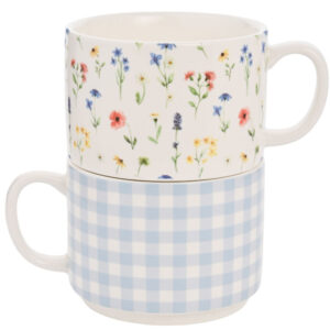Gift Set of Two China Stacking Mugs