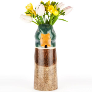 Mallard Drake Flower Vase by Quail Ceramics