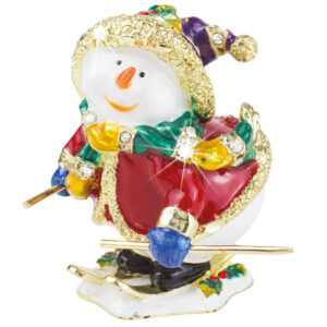 Skiing Snowman Trinket Box by Craycombe Trinkets from Arora Design