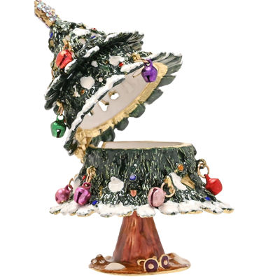 Treasured Trinket Box Christmas Tree with Snow and Baubles - Image 2