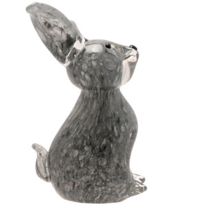 Large Grey Glass Rabbit Figure from Objets D'Art