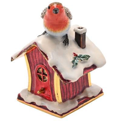 Robin on Snowy Nestbox Treasured Trinket Box - Image 3